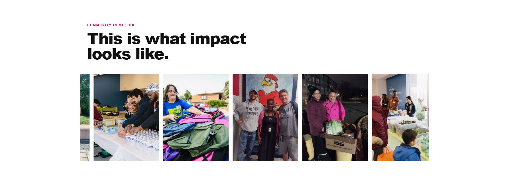 Implemented Impact Humanity community image gallery section in Hostinger