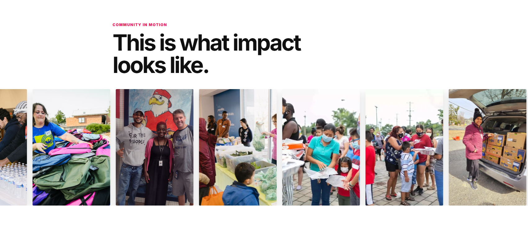 Intended Figma design for the Impact Humanity community image gallery section