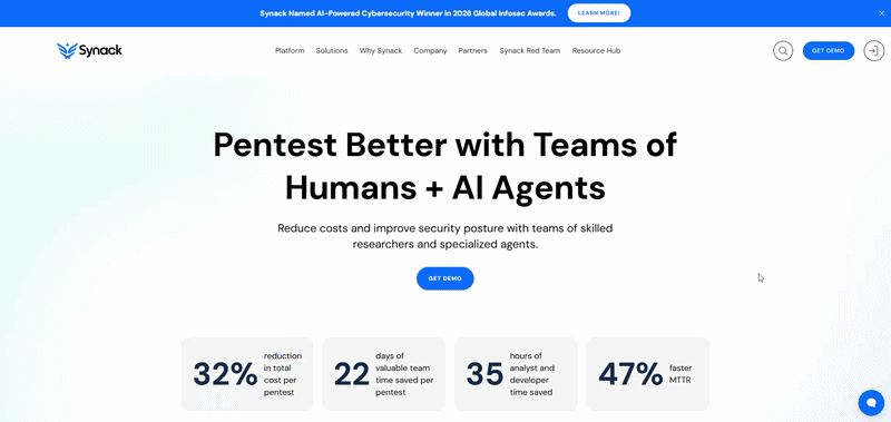 Synack website preview