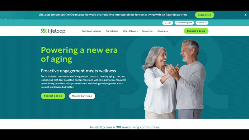 LifeLoop website preview